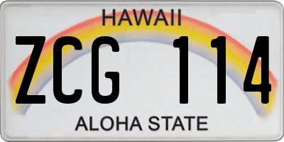 HI license plate ZCG114