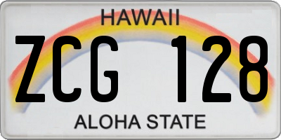 HI license plate ZCG128