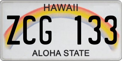 HI license plate ZCG133