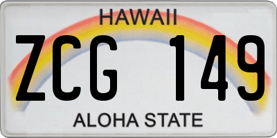 HI license plate ZCG149