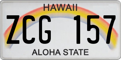 HI license plate ZCG157