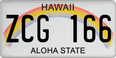 HI license plate ZCG166