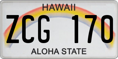 HI license plate ZCG170