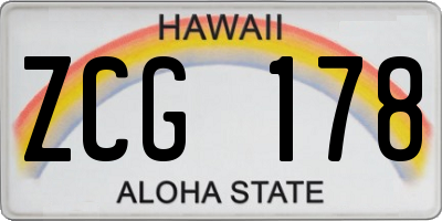 HI license plate ZCG178