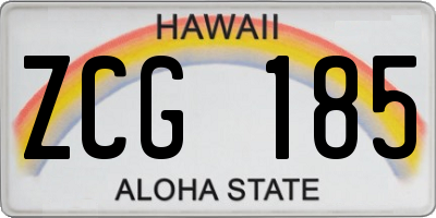 HI license plate ZCG185
