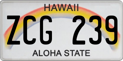 HI license plate ZCG239