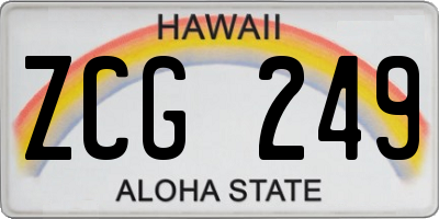HI license plate ZCG249