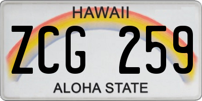 HI license plate ZCG259
