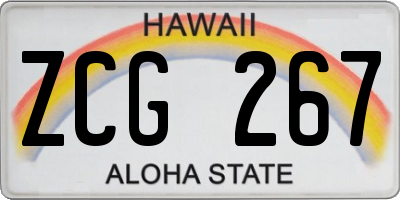 HI license plate ZCG267