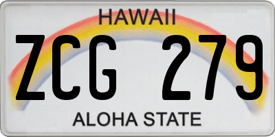 HI license plate ZCG279