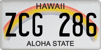 HI license plate ZCG286