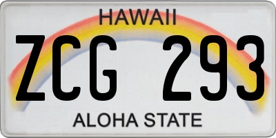 HI license plate ZCG293