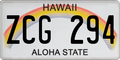 HI license plate ZCG294