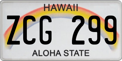 HI license plate ZCG299