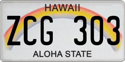 HI license plate ZCG303