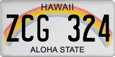 HI license plate ZCG324