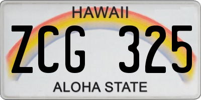 HI license plate ZCG325