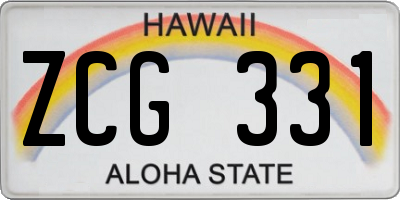HI license plate ZCG331