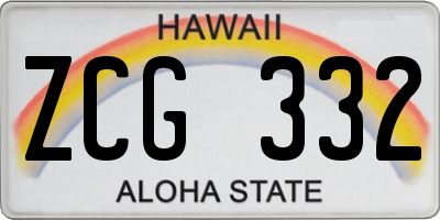 HI license plate ZCG332
