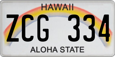 HI license plate ZCG334