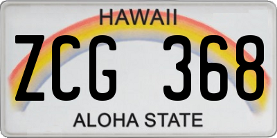 HI license plate ZCG368