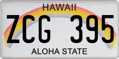 HI license plate ZCG395