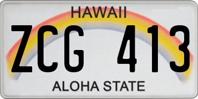 HI license plate ZCG413