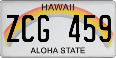 HI license plate ZCG459