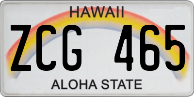 HI license plate ZCG465