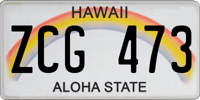 HI license plate ZCG473