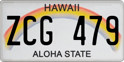 HI license plate ZCG479