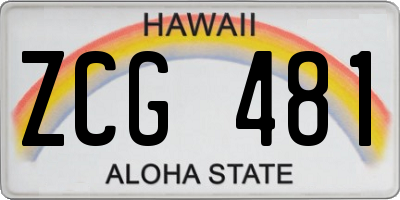 HI license plate ZCG481
