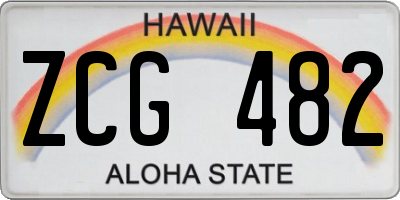 HI license plate ZCG482