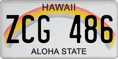 HI license plate ZCG486
