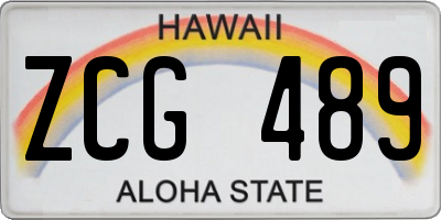 HI license plate ZCG489
