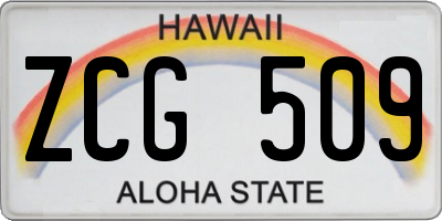 HI license plate ZCG509