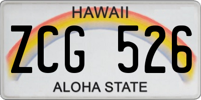 HI license plate ZCG526