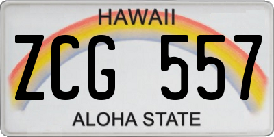HI license plate ZCG557