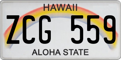 HI license plate ZCG559