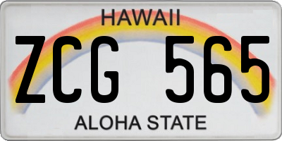 HI license plate ZCG565