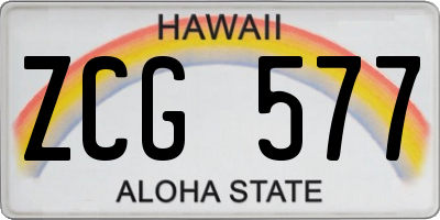 HI license plate ZCG577