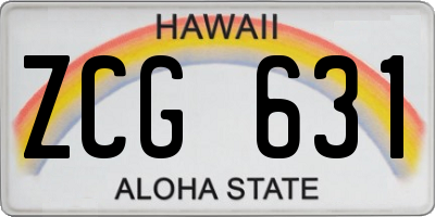 HI license plate ZCG631