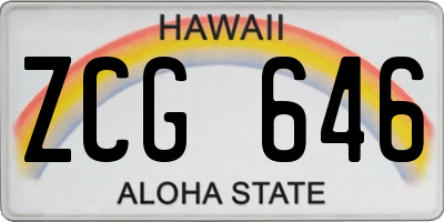 HI license plate ZCG646