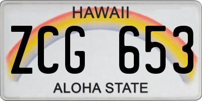 HI license plate ZCG653