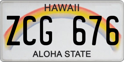 HI license plate ZCG676
