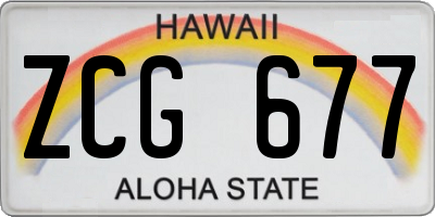 HI license plate ZCG677