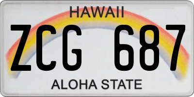 HI license plate ZCG687