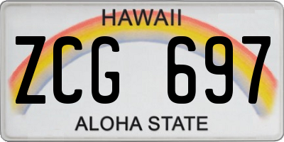HI license plate ZCG697