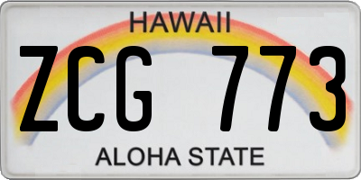 HI license plate ZCG773