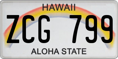 HI license plate ZCG799